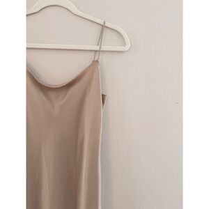 J.Crew Women Beige Satin Cowl Neck Midi Slip Dress Size 2 Champagne Tan
